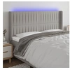 Image de Hoofdbord LED 163x16x118/128 cm stof lichtgrijs3124292