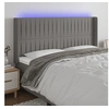 Image de Hoofdbord LED 163x16x118/128 cm stof donkergrijs3124293