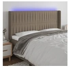 Image de Hoofdbord LED 163x16x118/128 cm stof taupe3124296