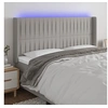 Image de Hoofdbord LED 203x16x118/128 cm stof lichtgrijs3124308