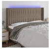 Image de Hoofdbord LED 203x16x118/128 cm stof taupe3124312