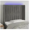 Image de Hoofdbord LED 83x16x118/128 cm fluweel lichtgrijs3124316