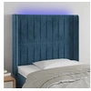 Image de Hoofdbord LED 83x16x118/128 cm fluweel donkerblauw3124320
