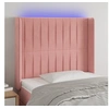 Image de Hoofdbord LED 83x16x118/128 cm fluweel roze3124321
