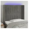 Image de Hoofdbord LED 93x16x118/128 cm fluweel lichtgrijs3124322