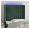Image de Hoofdbord LED 93x16x118/128 cm fluweel donkergroen3124325