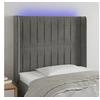 Image de Hoofdbord LED 103x16x118/128 cm fluweel lichtgrijs3124328
