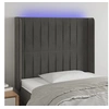 Image de Hoofdbord LED 103x16x118/128 cm fluweel donkergrijs3124329