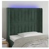 Image de Hoofdbord LED 103x16x118/128 cm fluweel donkergroen3124331