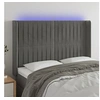 Image de Hoofdbord LED 147x16x118/128 cm fluweel lichtgrijs3124334
