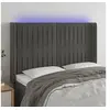 Image de Hoofdbord LED 147x16x118/128 cm fluweel donkergrijs3124335