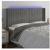 Image de Hoofdbord LED 163x16x118/128 cm fluweel lichtgrijs3124340