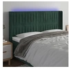 Image de Hoofdbord LED 163x16x118/128 cm fluweel donkergroen3124343