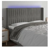 Image de Hoofdbord LED 183x16x118/128 cm fluweel lichtgrijs3124346