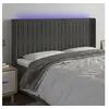 Image de Hoofdbord LED 183x16x118/128 cm fluweel donkergrijs3124347