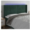 Image de Hoofdbord LED 183x16x118/128 cm fluweel donkergroen3124349