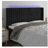 Image de Hoofdbord LED 203x16x118/128 cm fluweel zwart3124354