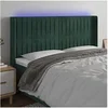 Image de Hoofdbord LED 203x16x118/128 cm fluweel donkergroen3124355