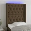 Image de Hoofdbord LED 83x16x118/128 cm stof donkerbruin3124361