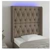 Image de Hoofdbord LED 83x16x118/128 cm stof taupe3124362
