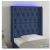 Image de Hoofdbord LED 83x16x118/128 cm stof blauw3124364