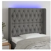 Image de Hoofdbord LED 93x16x118/128 cm stof donkergrijs3124367