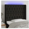 Image de Hoofdbord LED 93x16x118/128 cm stof zwart3124368