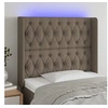Image de Hoofdbord LED 93x16x118/128 cm stof taupe3124370
