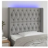 Image de Hoofdbord LED 103x16x118/128 cm stof lichtgrijs3124374