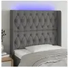 Image de Hoofdbord LED 103x16x118/128 cm stof donkergrijs3124375
