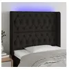 Image de Hoofdbord LED 103x16x118/128 cm stof zwart3124376