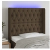 Image de Hoofdbord LED 103x16x118/128 cm stof donkerbruin3124377