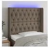 Image de Hoofdbord LED 103x16x118/128 cm stof taupe3124378