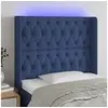 Image de Hoofdbord LED 103x16x118/128 cm stof blauw3124380