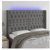 Image de Hoofdbord LED 147x16x118/128 cm stof donkergrijs3124383