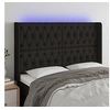 Image de Hoofdbord LED 147x16x118/128 cm stof zwart3124384
