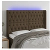 Image de Hoofdbord LED 147x16x118/128 cm stof donkerbruin3124385