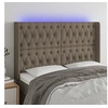 Image de Hoofdbord LED 147x16x118/128 cm stof taupe3124386