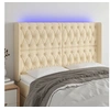 Image de Hoofdbord LED 147x16x118/128 cm stof cràmekleurig3124387