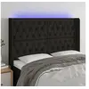 Image de Hoofdbord LED 163x16x118/128 cm stof zwart3124392