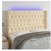 Image de Hoofdbord LED 163x16x118/128 cm stof cràmekleurig3124395
