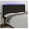 Image de Hoofdbord LED 183x16x118/128 cm stof zwart3124400