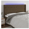 Image de Hoofdbord LED 183x16x118/128 cm stof donkerbruin3124401