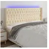 Image de Hoofdbord LED 183x16x118/128 cm stof cràmekleurig3124403