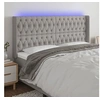 Image de Hoofdbord LED 203x16x118/128 cm stof lichtgrijs3124406