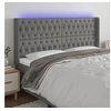 Image de Hoofdbord LED 203x16x118/128 cm stof donkergrijs3124407