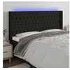 Image de Hoofdbord LED 203x16x118/128 cm stof zwart3124408