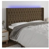 Image de Hoofdbord LED 203x16x118/128 cm stof donkerbruin3124409