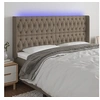 Image de Hoofdbord LED 203x16x118/128 cm stof taupe3124410