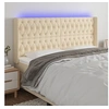 Image de Hoofdbord LED 203x16x118/128 cm stof cràmekleurig3124411